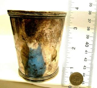 Coin Silver Julep Cup St Louis E Jaccard Beaded Edge ca.  1840 St.  Louis 6