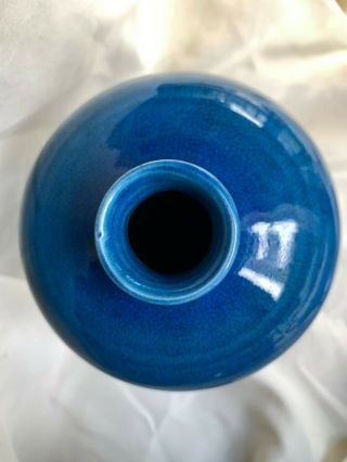 Antique Chinese China Blue - Glazed Crackle Porcelain Ceramic Vase No Mark 6