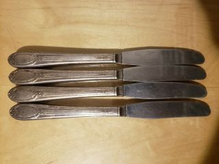4 Antique,  Vintage Collectible Knives 8.  5 " Hollow Handle,  Silver Plate