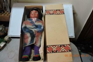 Antique Minnehaha Skookum Real Indian Character Doll Maid Minty Box
