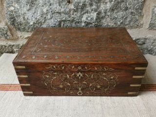 An Antique Brass Inlaid Anglo Indian Chiniot Box 2