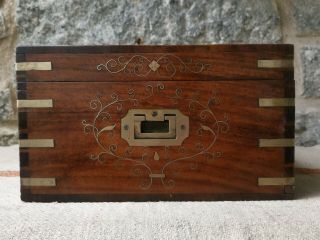 An Antique Brass Inlaid Anglo Indian Chiniot Box 6