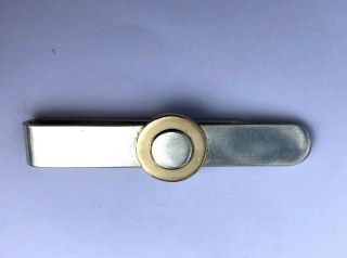 Vintage Tiffany & Co Sterling & 18k 750 Yellow Gold Tie Bar Or Clasp
