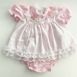 Vtg Sweet Treats Baby Girl Toddler Dress Flowers Ruffles & Lace Party 0 - 3 Months