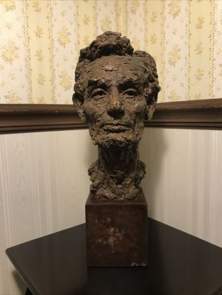 Rare Vintage Abraham Lincoln Bust 1958 Robert Berks Sculpture 17 " Stunning