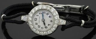 Hamilton Antique Platinum 1.  54ctw Vs1/f Diamond Mechanical Ladies Watch