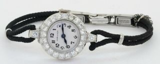 Hamilton antique Platinum 1.  54CTW VS1/F diamond mechanical ladies watch 2