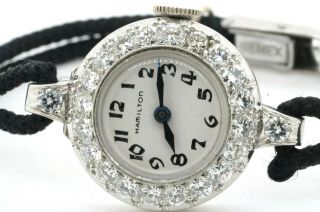 Hamilton antique Platinum 1.  54CTW VS1/F diamond mechanical ladies watch 4