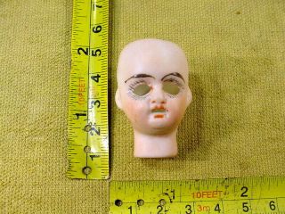 Excavated Small Vintage Painted Bisque Swivel Doll Head Age 1890 German A 15387