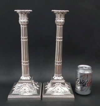 Victorian Silver Plated Candlesticks By Richard Hodd & Son C.  1880 - 13 "