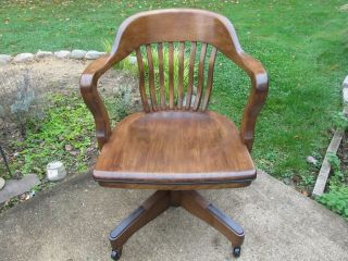 Antique Vintage Lawyers Bankers Office Chair Restored Marble Chair