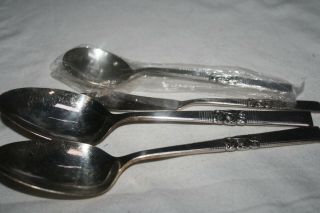 Oneida Community Silver Plated Flatware " Morning Star " (2) Serving Spoons - Plus