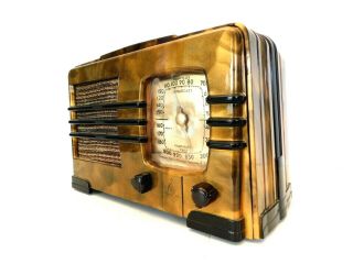 Vintage 1940s Emerson Antique Restored & Swirled Catalin Colors Bakelite Radio