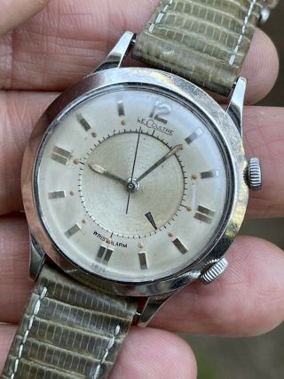 RARE 1960 ' s JAEGER LECOULTRE ALARM CAL.  814 DIAL STAINLESS STEEL 3
