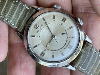RARE 1960 ' s JAEGER LECOULTRE ALARM CAL.  814 DIAL STAINLESS STEEL 4