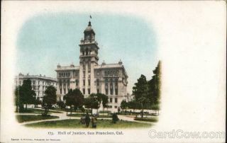 San Francisco,  Ca Hall Of Justice Mitchell California Antique Postcard Vintage