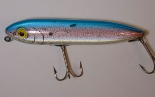 Vintage 1980s Heddon Zara Spook Fishing Lure Rainbow Colors Blue Back