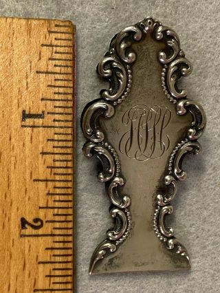 Antique Victorian Baroque Sterling Silver Memo Paper Memo Clip Desk Accessory