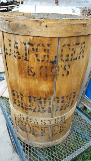 J.  A.  Folger & Co.  - Antique General Store - Advertising Wooden Coffee Barrel