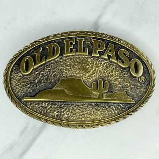 Blue Bayou Brass Old El Paso Solid Brass Belt Buckle Vintage