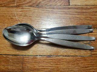 4 Antique Vintage Collectable Community Stainless Steel Tea Spoons 6.  75 " -