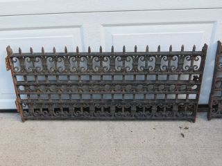 Antique Pair 2 Cast Iron Architectural Salvage Ornate Window Guards Grill Grates