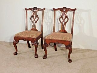 Pair Henredon Furniture Mahogany Rittenhouse Dining Side Chairs Pair 3