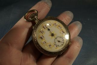 Antique French.  800 Silver And Gold Rims Pocket Watch