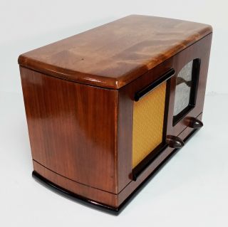 Old Antique Wood Marconi Vintage Tube Radio - Restored & Deco Table Top 3