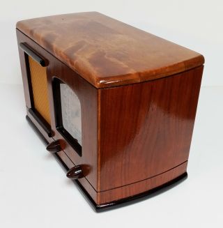 Old Antique Wood Marconi Vintage Tube Radio - Restored & Deco Table Top 4
