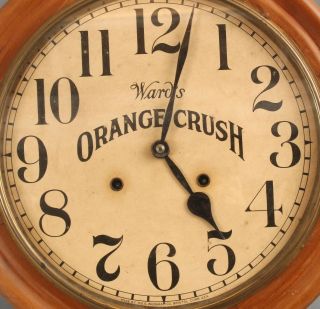 Antique Early Advertising Ward ' s Orange Crush Soda Fountain Ingraham Wall Clock 3