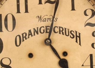 Antique Early Advertising Ward ' s Orange Crush Soda Fountain Ingraham Wall Clock 4