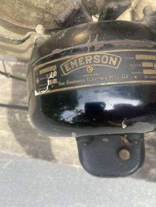 Antique Emerson Electric Fan Six Brass Blades Oscillator 4