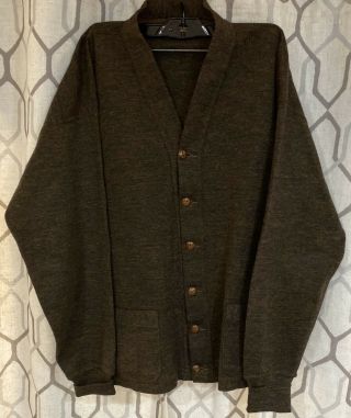 Vintage 1950’s 1960’s Rat Pack Glenmar Sportswear Men’s Brown Button Up Sweater