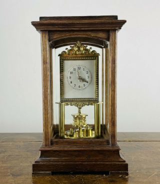 Antique Gustav Becker Anniversary Torsion Mantel Clock 400 Day Movement C1905