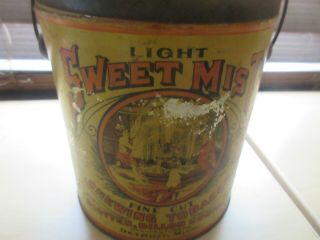 ANTIQUE SWEET MIST CHEWING TOBACCO TIN LITHO BAIL HANDLED CAN DETROIT MI UNUSUAL 2