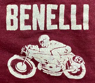 Vintage 50s 1950s Benelli Motorcycles Dealership T Shirt Biker Victoria Sz S Xs