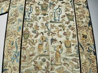 ANTIQUE CHINESE EMBROIDERED SILK PANELS WITH FIGURES 5