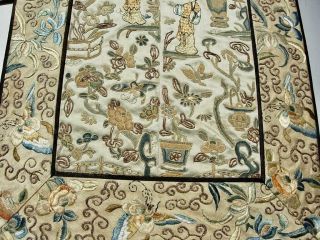 ANTIQUE CHINESE EMBROIDERED SILK PANELS WITH FIGURES 6