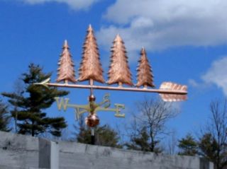 Large 48  4 Copper Trees " Weathervane Made In Usa 413