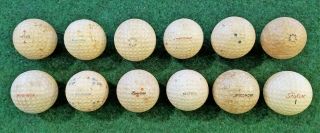 36 Vintage Collectible Golf Balls And Antique St Mungo Colonel Practice Ball