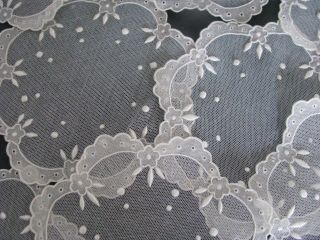 12 Antique Net Lace Embroidery Coasters Doily Scallop Edge Elegant