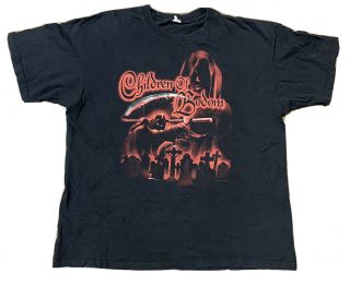 Vintage Children Of Bodom 00s Death Metal Concert T - Shirt Size 23 X 28