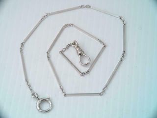 Antique Solid Platinum Pocket Watch Chain 14 1/4 Inches Long
