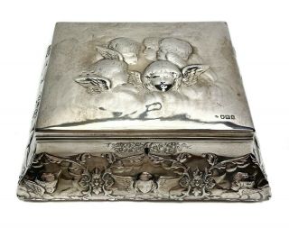 English Sterling Silver Mounted Jewelry Box By William Comyns & Sons 1906