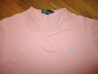Vtg 90s Pink Polo By Ralph Lauren Shirt Classic Sewn Light Blue Logo Men 2xl Xxl