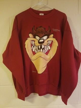 Vintage Taz Looney Tunes Sweater 1993 Artex Sportswear Size Xl Main 50/50 Blend