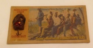 Vintage Novelty Of Old Florida Souvenir Post Card Style Smoking Man Fishing Lure