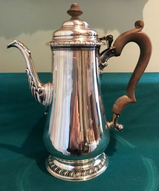 Fine Vintage George Ii Style Sterling Silver Coffee Pot Peter Guille London 1945
