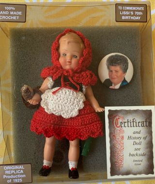 Vintage Lissi " Little Red Riding Hood " Doll With Certificate Limited Issue